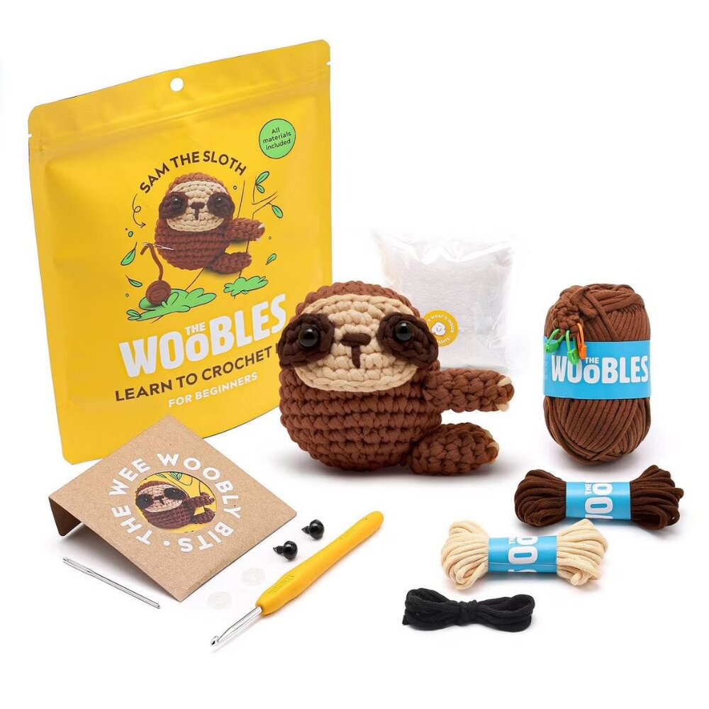 The Woobles Sam the Sloth Crochet Kit- NIB